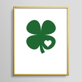 Clover Heart Irish Green St. Patrick's Day Shamrock Framed Art Print