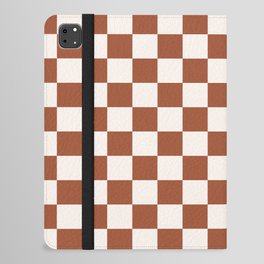 Check Rust Checkered Checkerboard Geometric Earth Tones Terracotta Modern Minimal Chocolate Pattern iPad Folio Case