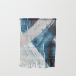 Forward: a pretty minimal abstract piece in pink blue and white by Alyssa Hamilton Art Wall Hanging
