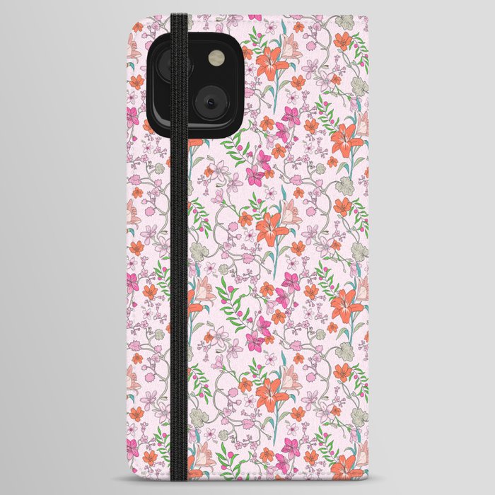 Orange FLOWERS iPhone Wallet Case