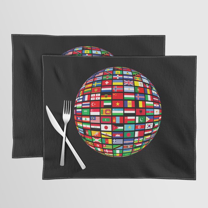 Beautiful PEACE, all world flags "against racism" Placemat