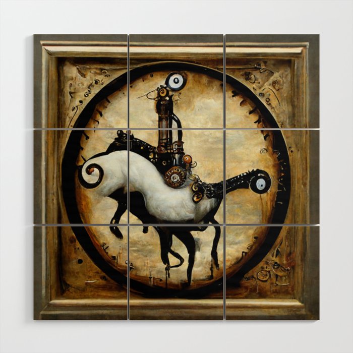 Clockwork Horse Wood Wall Art