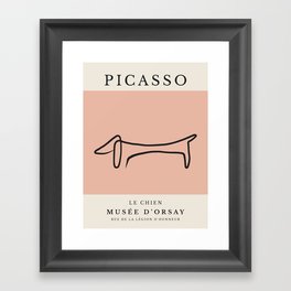 Picasso Exhibition Poster Le Chien Line Art Framed Art Print