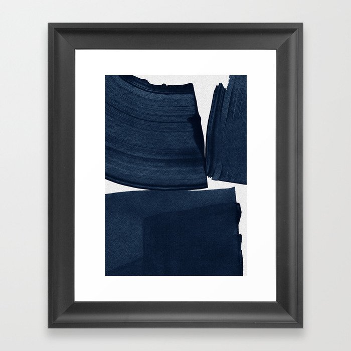 Minimalist Painting Blue I, Navy Decor Framed Art Print