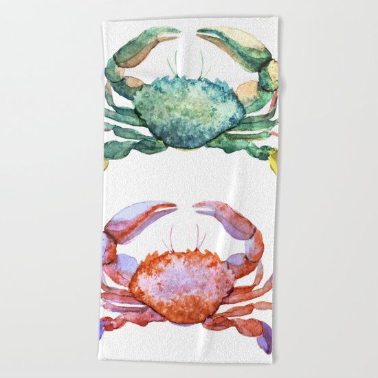 Colorful Crabs Beach Towel