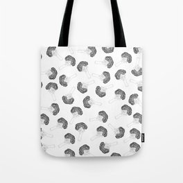 Black and White Broccoli Pattern Illustration Tote Bag