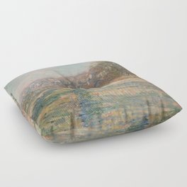 Claude Monet - Road of La Roche-Guyon Floor Pillow