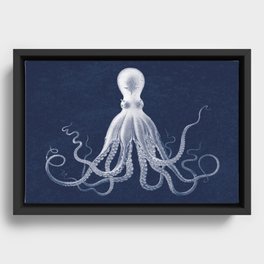 Navy, Giant Octopus Poster, Octopus Art Print, Lord Bodner's Octopus, Lord Bodner Octopus, Nautical Octopus, Giant Octopus Poster, Nautical Art Framed Canvas