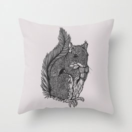 Wild Squirrel Throw Pillow