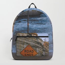 Slow Down Backpack | End, Yellow, Drama, Sad, Road, Mysterious, Graphicdesign, Sea, Sign, Beginning 