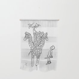 Giraffe Hydra - Black and White Wall Hanging
