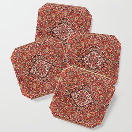 Kashan  Antique Central Persian Rug Print Coaster