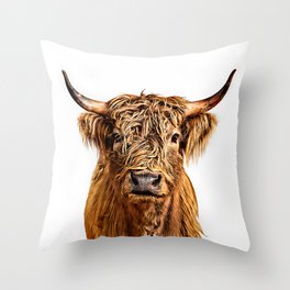 Cute Higland Cattle  Throw Pillow