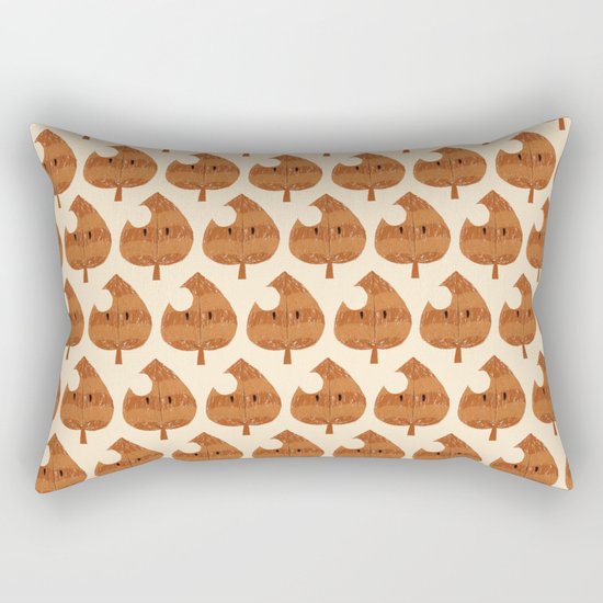 raccoon leaf pattern Rectangular Pillow