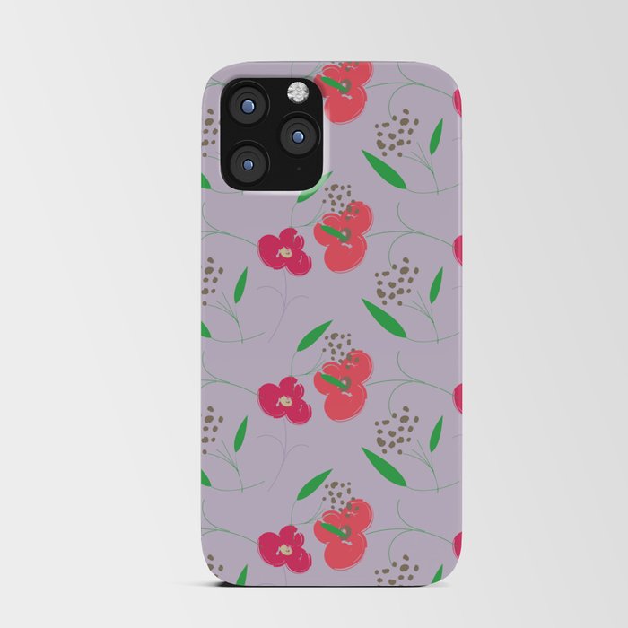 Purple Floral Texture Background iPhone Card Case