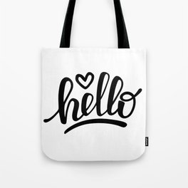Hello brush lettering Tote Bag