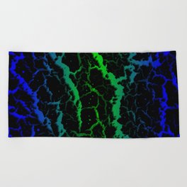 Cracked Space Lava - Blue/Green Beach Towel