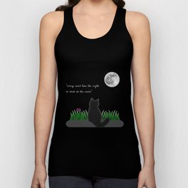 Cat Looking at The Moon Tank Top