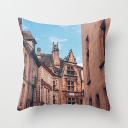 Buildings tops in city Sarlat | France | Europe Throw Pillow