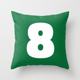 8 (White & Olive Number) Throw Pillow