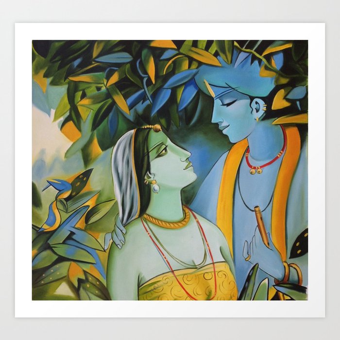 Krishna Radha Painting Art Print By Navi107 Society6