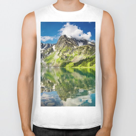 Mountain reflection #lake Biker Tank