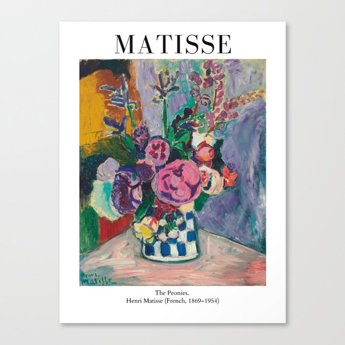 The Peonies, by Henri Matisse.  Canvas Print