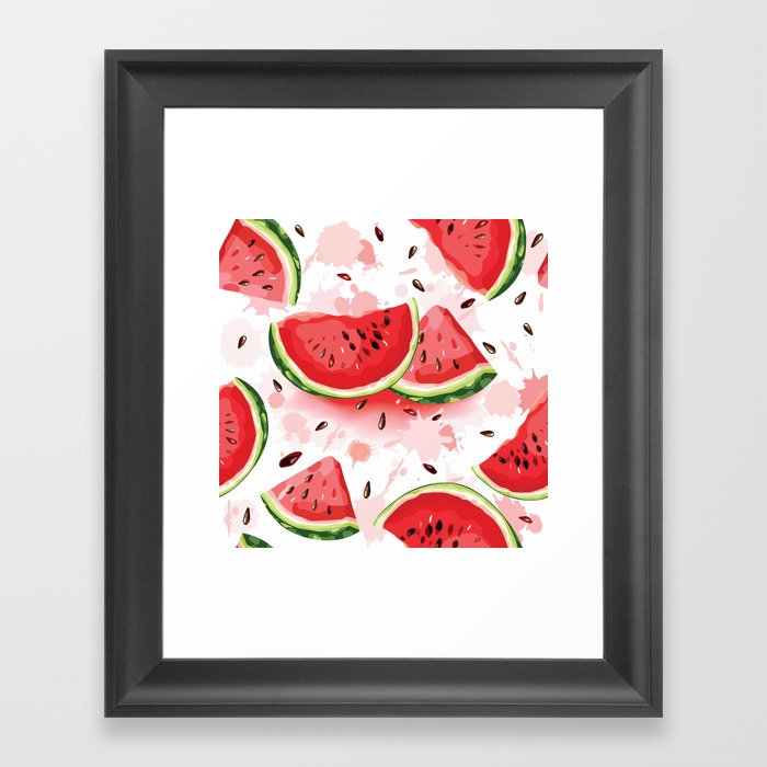 Watermelon Slices Framed Art Print