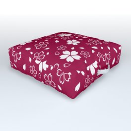Japanese Red Sakura Pattern Outdoor Floor Cushion | Sakurablossom, Cherryblossom, Sakura, Vector, Flower, Red, Flowers, Japan, Pattern, Digital 