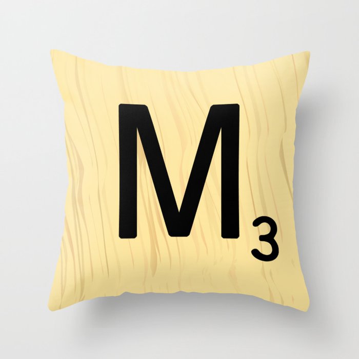 Scrabble M Decor Art Large Tile Initials Throw Scrabble M Decor Art Large Tile Initials Throw Pillow By Ekphotoart Society6