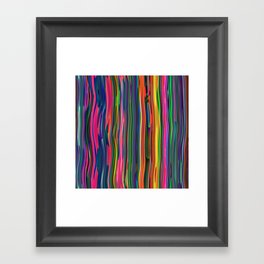 Vertical neon stripes Framed Art Print