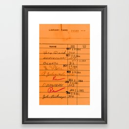 Library Card 23322 Orange Framed Art Print