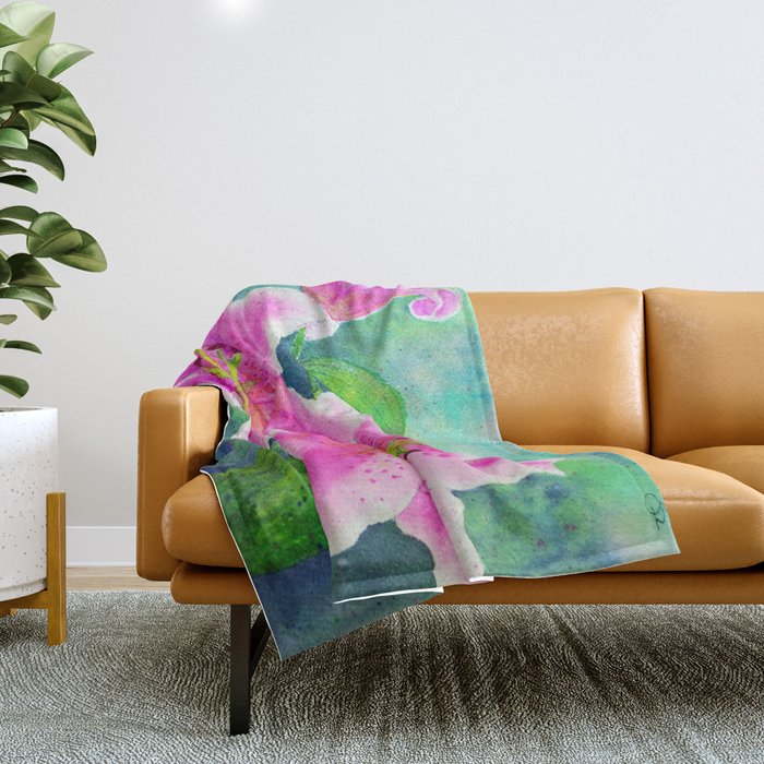 Day Lillies Throw Blanket