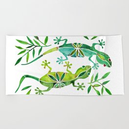 Geckos – Green Palette Beach Towel
