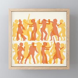 Disco Party - Yellow & Red Framed Mini Art Print