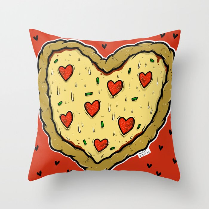 Valentines Day Pizza Pizza Throw Pillow