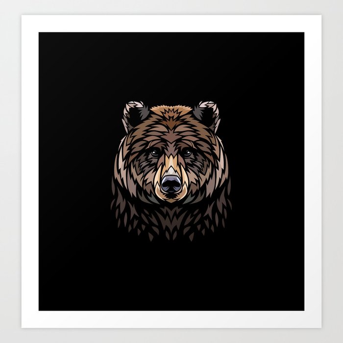 Tribal Frontal bear Art Print