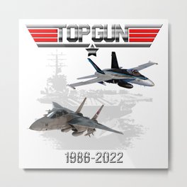 TopGun 1986 - 2022 Metal Print | Flightschool, F14, Tomcat, Miramar, Movies, Maverick, Graphicdesign, F18, Topgun, Hornet 