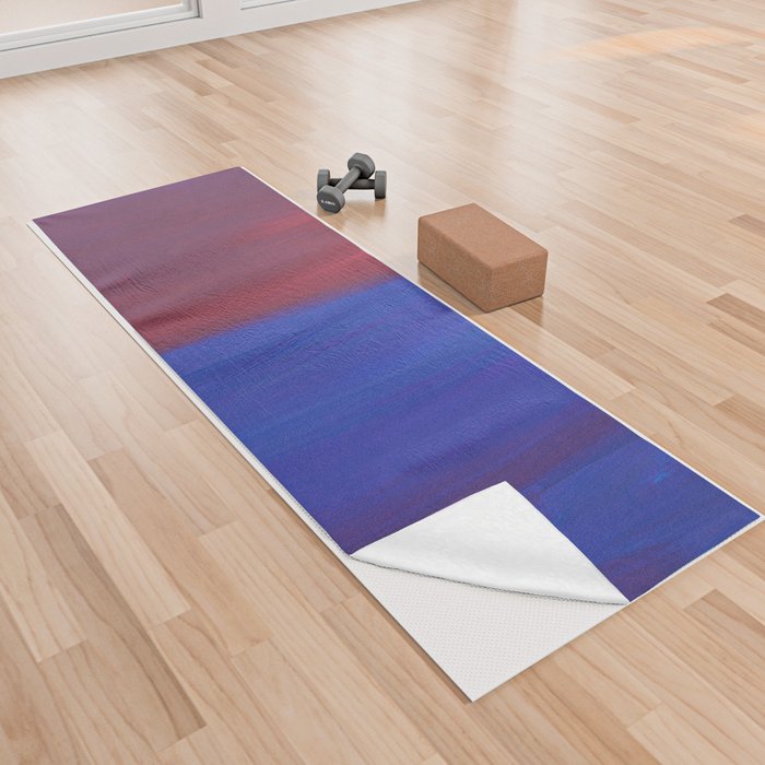Abstract Red Blue Minimalist Painting Yoga Towel