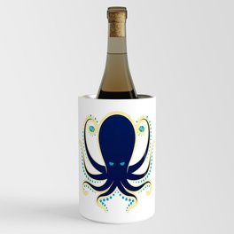 Rubino Zen Octopus Blue Tee Tees T-Shirt T Shirt Wine Chiller