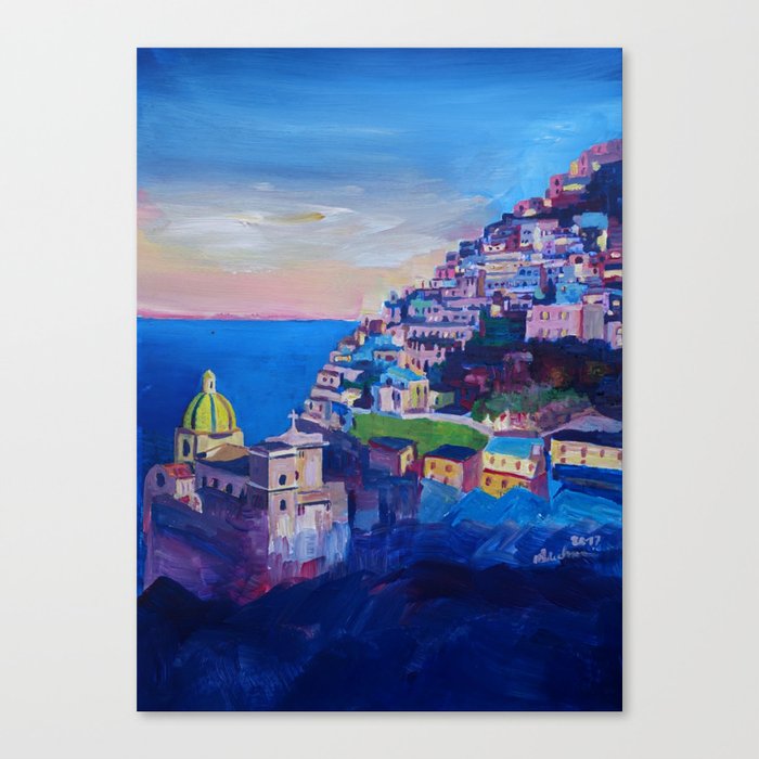 Amazing Amalfi Coast at Sunset in Italy Canvas Print