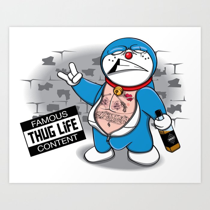 Blue Thug Life Art Print