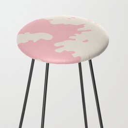 Retro Cow Spots on Blush Pink Counter Stool