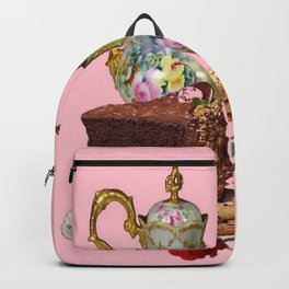CHOCOLATE CAKE  PASTERIES, ROSE TEA PARTY IN PINK ART Backpack