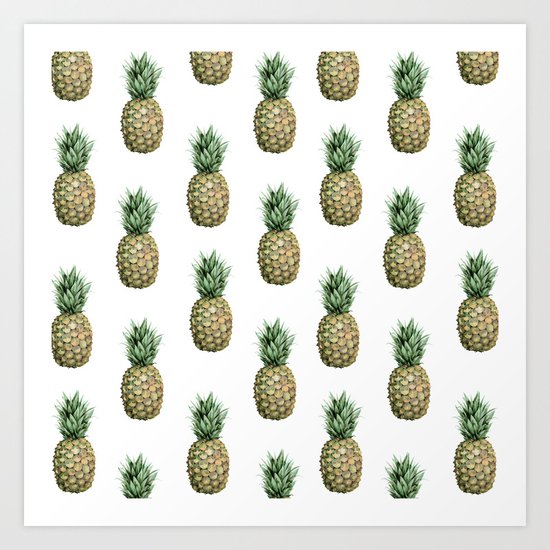 Classic Pineapple Pattern Art Print