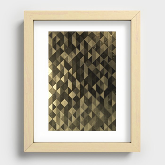 Gold triangles Recessed Framed Print