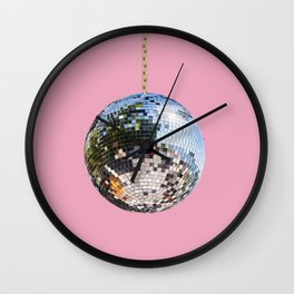 Pink Disco Wall Clock | Disco, Ball, Club, Pink, Collage, Retro, Cute 