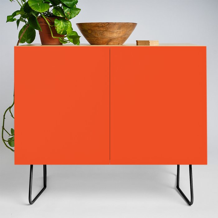 Modern Neon Orange Trendy Solid Color Credenza