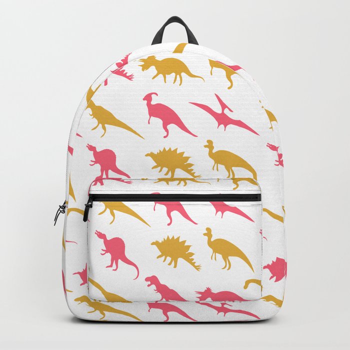 Yellow and Pink Dinosaurs Backpack