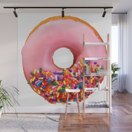 Funny Pattern With Juicy And Tasty Donut Wall Mural